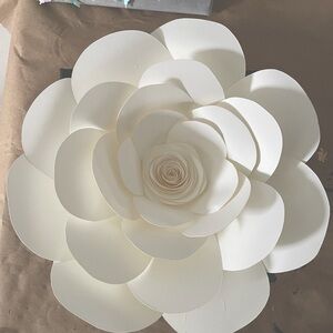 10” white Handcrafted flower on canvas